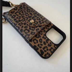 Bandolier Leopard Pattern Phone Case with Strap